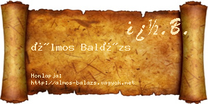 Álmos Balázs névjegykártya