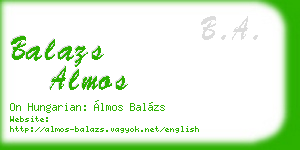 balazs almos business card