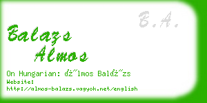 balazs almos business card